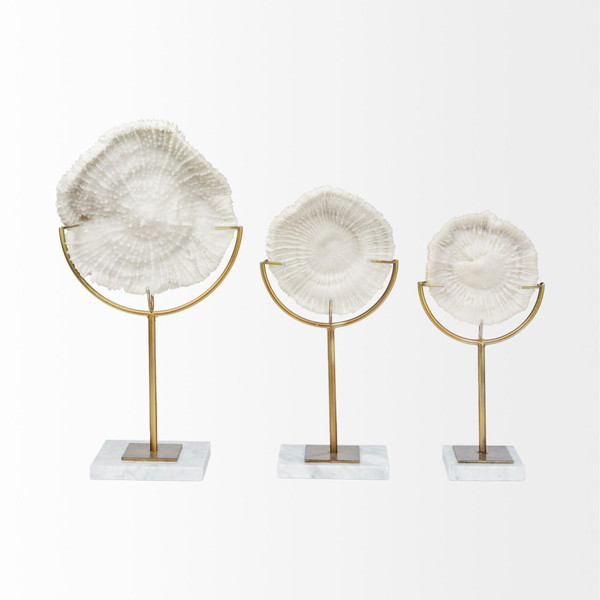 Petite White And Gold Coastal Sculpture N270-392415