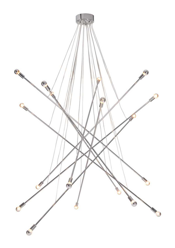 Silver Multi Light Metal Dimmable Chandelier N270-391886