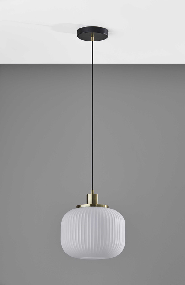 Striped Glass Glow Metal Pendant N270-372890