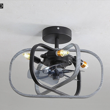 Color: Greywood diameter47, power: 110V - Idyllic American Fan Lamp Nordic Minimalist Dining Room Q119-CJSN163877012LO