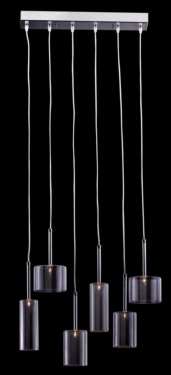 Silver Kitchen Island Six Light Metal LED Ceiling Light With Shades N270-391881