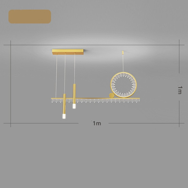 Color: Gold 100CM infinity - Restaurant Chandelier Modern Light Luxury Household Crystal Lamp New M Q119-CJSN163752603CX