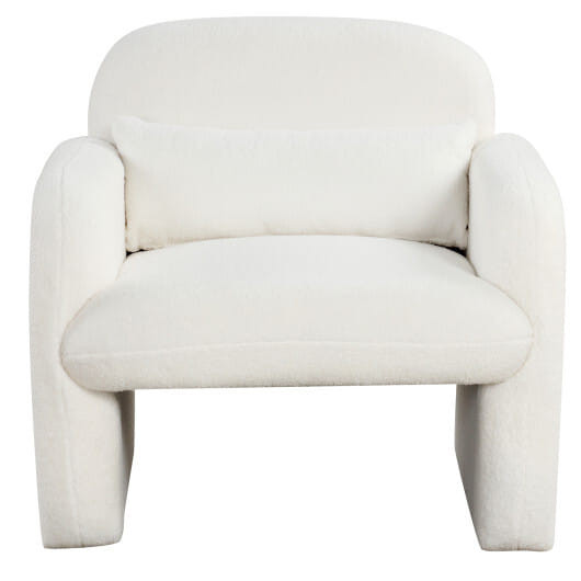 Modern Accent Chair with Waist Pillow and Armrests for Living Room Bedroom-Beige - Color: Beige D681-HV10688BE