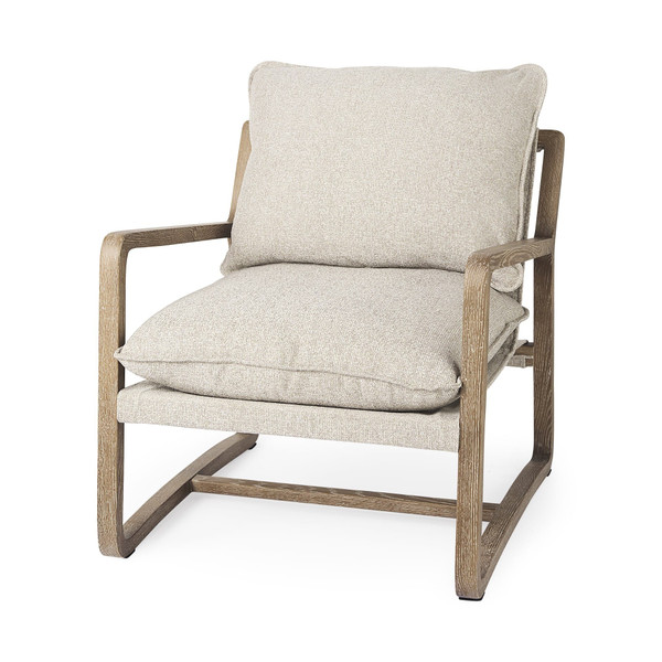 Modern Rustic Cozy Brown And Oatmeal Accent Chair N270-392010