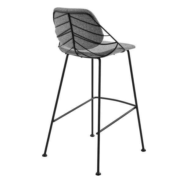 Set of Two 30" Light Gray And Black Steel Low Back Bar Height Bar Chairs N270-400569