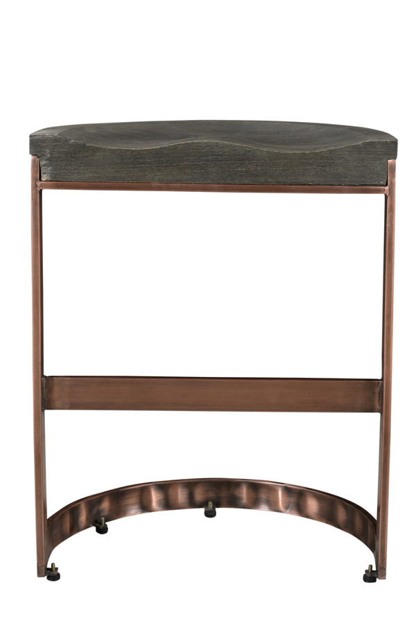 26" Gray and Copper Solid Wood and Iron Backless Counter Height Bar Chair N270-488814