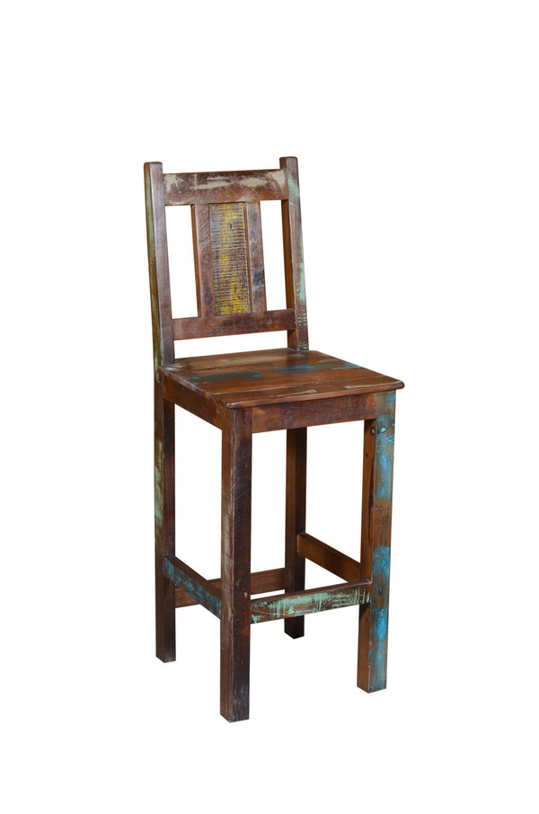 30" Brown Solid Wood Bar Height Bar Chair N270-488810