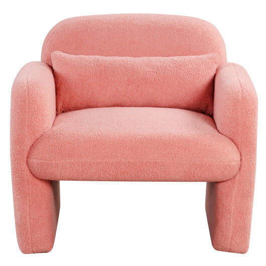 Modern Accent Chair with Waist Pillow and Armrests for Living Room Bedroom-Beige B593-HV10688