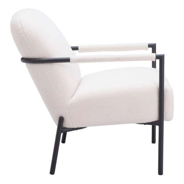26" Ivory And Black Sherpa Arm Chair N270-556498