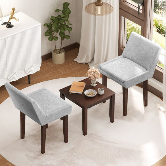 3-Piece Accent Table and Chair Set for Kitchen and Living Room-Brown & Gray B593-JV12492+