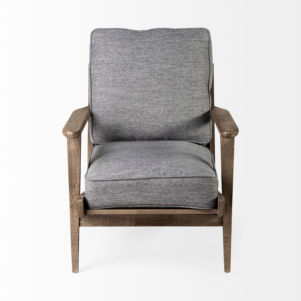 31" Gray And Brown Fabric Lounge Chair N270-380653