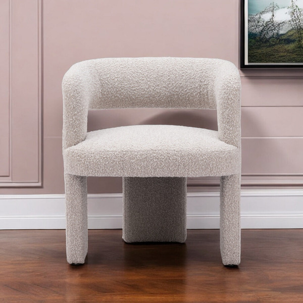 27" Beige Boucle Contemporary Arm Chair N270-556492