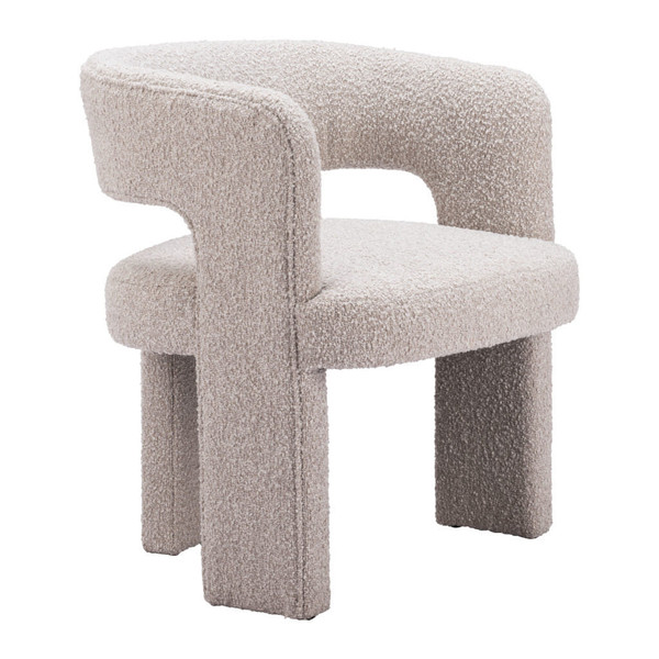 27" Beige Boucle Contemporary Arm Chair N270-556492
