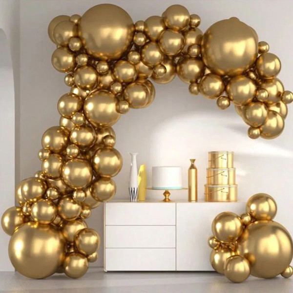 Color: WHITE, Ballon Size: Other - 134 pieces sand white/gold balloon garland arch kit balloons Dec F640-12000038305554485