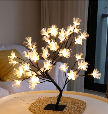 Color: Black, style: Fiber-36 lights, quantity:  - LED Cherry Blossom Lamp 36 Bulbs Christmas Vase  Q119-CJJJJRZS00226-Black-Fiber-36 lights