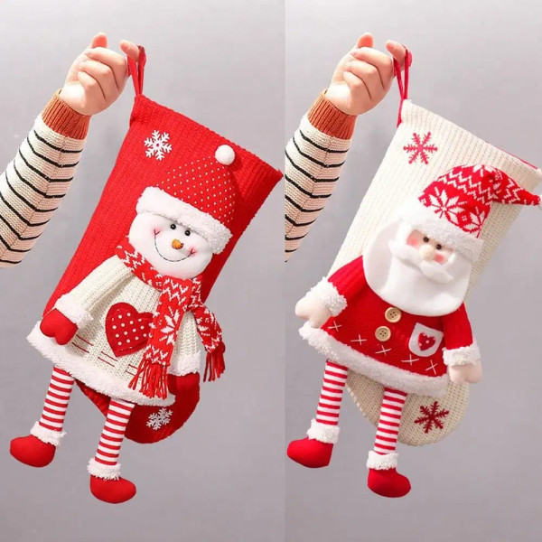 Color: Deep Sapphire - Large Capacity Christmas Gift Bag Decorative Socks Christmas Stocking Hangin F640-12000035847439596