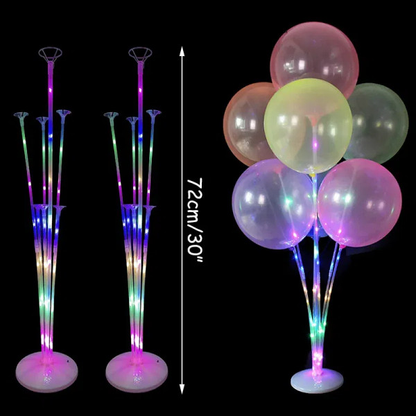 Color: iridescent - 7Tubes Balloons Stand Balloon Holder Column Confetti Balloon Baby Shower Kids B F640-10000014430750108
