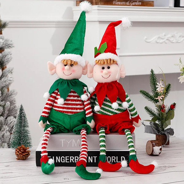 Color: light green - Big Size Christmas Plush Leg Elf Doll Ornaments Boys and Girls Elf Toy Dolls N F640-12000035187129587