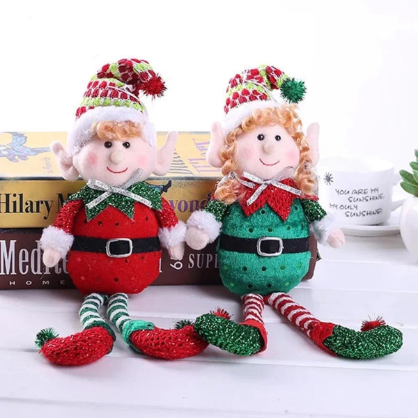 Color: light green - Big Size Christmas Plush Leg Elf Doll Ornaments Boys and Girls Elf Toy Dolls N F640-12000035187129587
