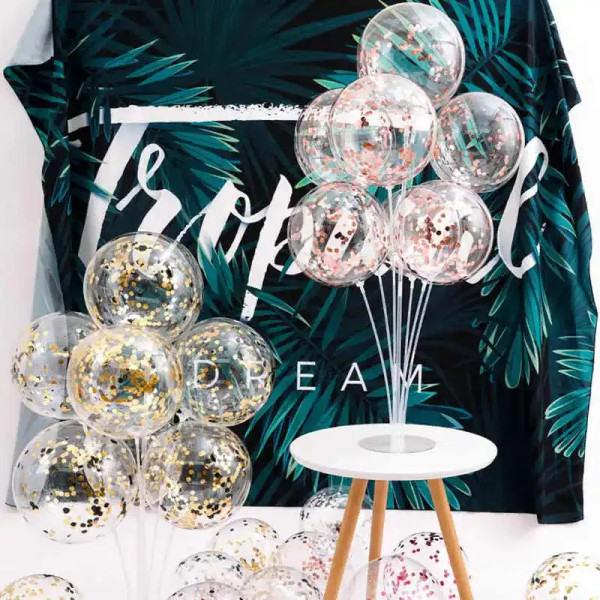 Color: Dark Khaki - 7Tubes Balloons Stand Balloon Holder Column Confetti Balloon Baby Shower Kids B F640-10000014430750120