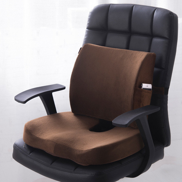 Color: MeshCoffee, Size: Gel type single cushion - A Set Of Office Lumbar Cushion Q119-CJZS122013852ZA