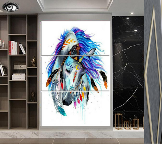 style: With frame - The horse - multi-mural Q119-CJJJJRHD00222-With frame