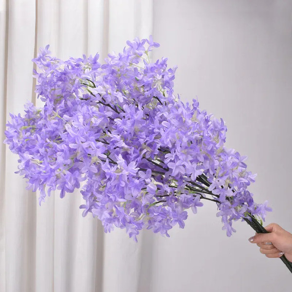 Color: WHITE, Size: M - Hot 97cm Artificial Lilac Silk Fake Wedding Party Autumn Decoration Photogr F640-12000030209130699