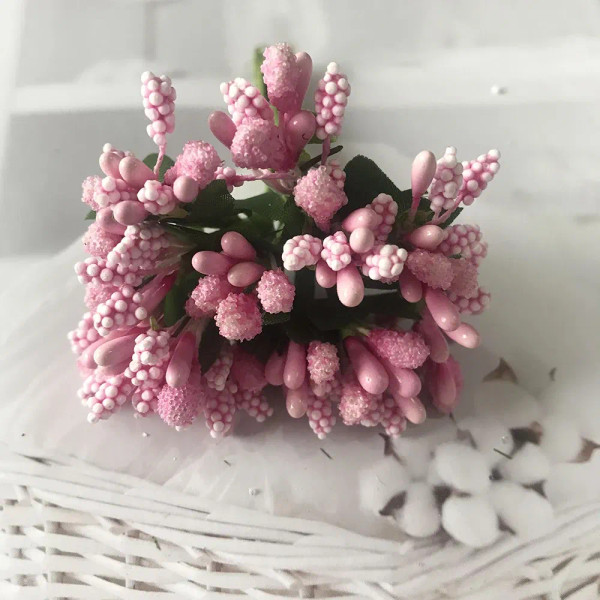 Color: Black - 12PCS/lot Artificial Flower Small Berries Stamen Wire Stem/marriage Leaves DIY Wreat F640-12000026197270833