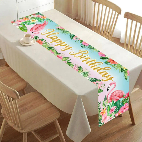 Color: WHITE - Hawaiian Flamingo Tropical Party Luau Summer Birthday Aloha Hawaiian Party Decoratio F640-12000038885696463