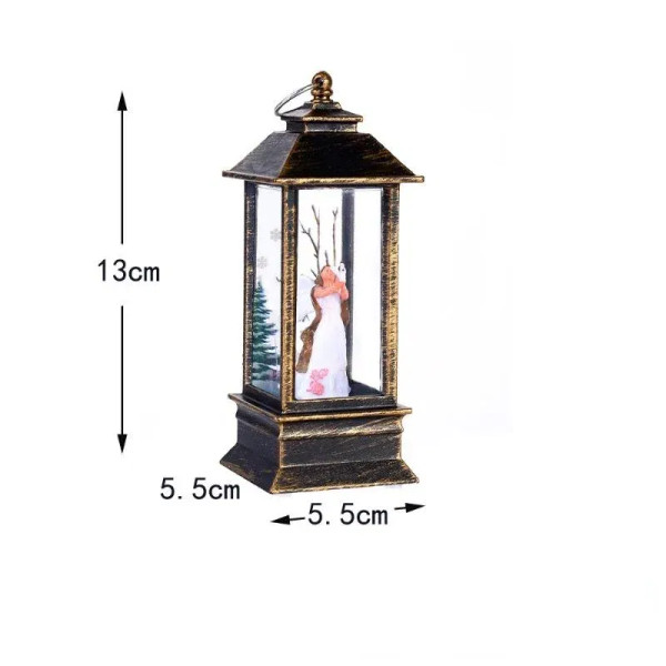Color: Olive - Retro Square Lamp Santa Claus Night Light Christmas LED Wind Lights Christmas Tree O F640-12000035564741439