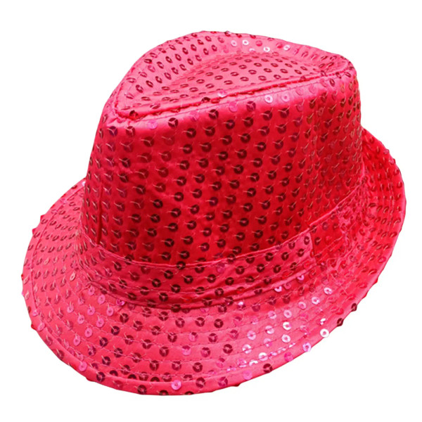 Color: WHITE - 12 Colors Men's Women's Jazz Hat Sequins Retro Disco Funky Glitter Costume Unisex No F640-12000028372144649