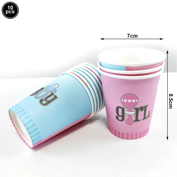 Color: light green - Gender Reveal Party Decorations Disposable Tableware Plates Cups Napkins Table F640-12000038370824834