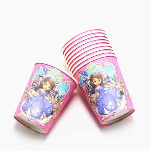Color: Green - Disney Sofia the First Party Supplies Decorations Kids Birthday Disposable Tableware F640-10000007328964679