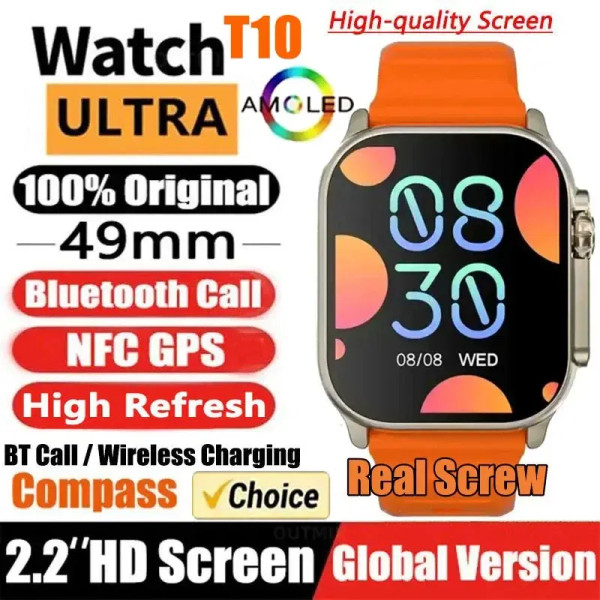 Color: Orange - New Smart Watch 9 Ultra Gen 2 Watch Ultra IWO Watch Ultra NFC Smartwatch Series 9 B F640-12000041950606118