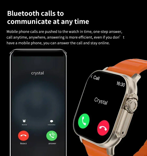 Color: Orange - New Smart Watch 9 Ultra Gen 2 Watch Ultra IWO Watch Ultra NFC Smartwatch Series 9 B F640-12000041950606118