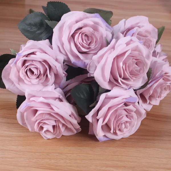 Color: Gold - Artificial silk 1 Bunch French Rose Floral Bouquet Fake Flower Arrange Table Daisy We F640-65817277656