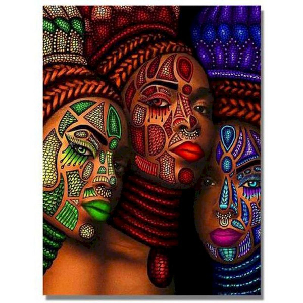 Color: 3style, Size: 60x75cm - African Woman Portrait Digital Painting DIY Q119-CJZS114492218RI