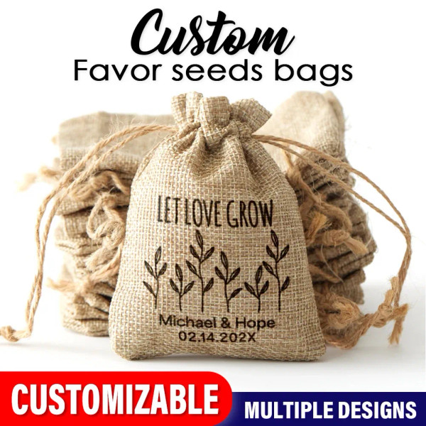 Color: MINT GREEN, Gift Box Size: 9.5x9.5x11cm - 25PCS-Personalized Burlap Wedding Favor Bags with  F640-12000043802235662