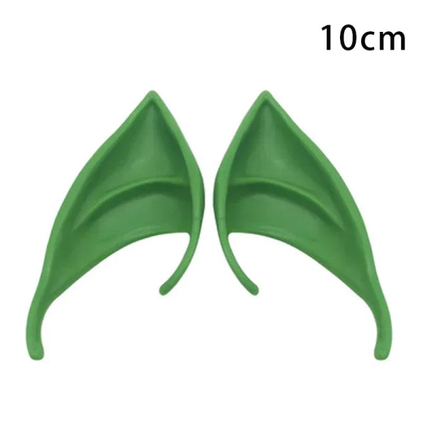 Color: MINT GREEN - 1Pairs Cosplay Latex Fairy Angel Elf Ears Halloween Masquerade Party Costumes H F640-12000039236120718