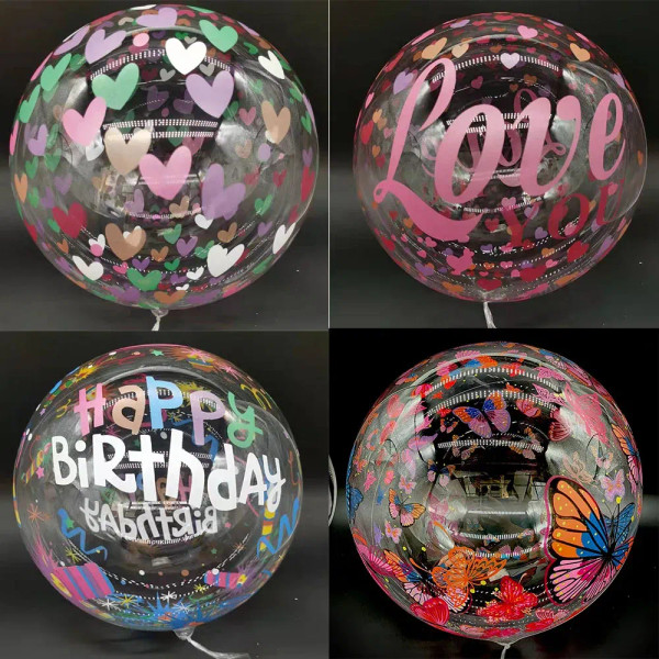 Color: Olive, Ballon Size: 10inch - 10pcs Printed Bubble Balloon 20inch Transparent Bobo Balloon Mu F640-12000038848133334