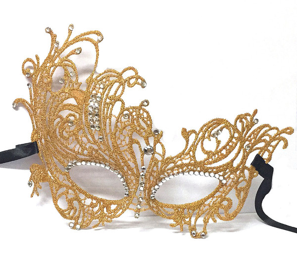 Color: Golden plus diamond - Masquerade  lace  blindfold Q119-CJJJJRJH00184-Golden plus diamond