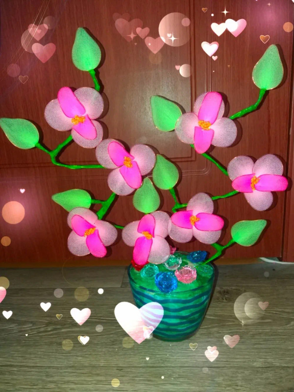 Color: VIOLET/?«?—?…° - 5pcs Multicolor Tensile Nylon Stocking DIY Flower Making Material Handmade  F640-12000039681690167
