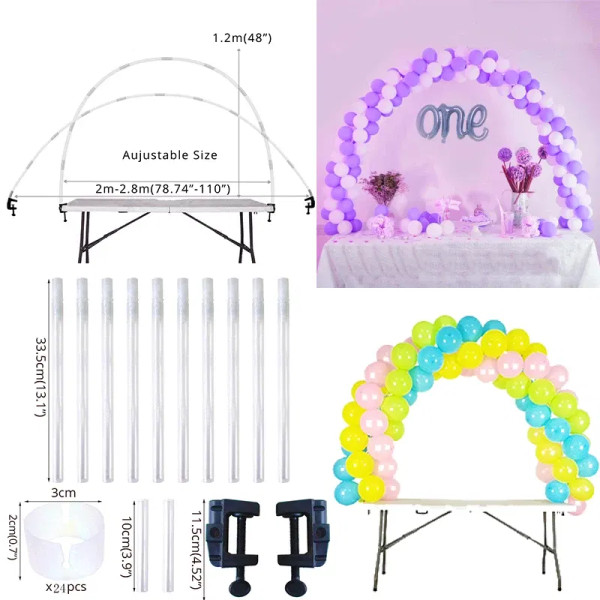Color: PURPLE - Circle Balloon Arch Stand Balloons Holder Column Kids Birthday Party Baloon Wedding F640-67158283762