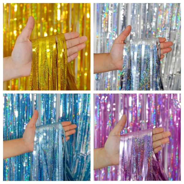 Color: Olive - 2 Meters Party Backdrop Curtains Glitter Gold Tinsel Fringe Foil Curtain Birthday We F640-12000037013706288