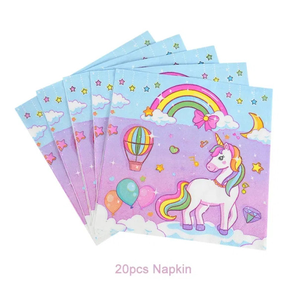 Color: MINT GREEN - Unicorn Party Decoration Happy Birthday Banner Girl Unicorn Paper Mask Macaron  F640-12000039082163536