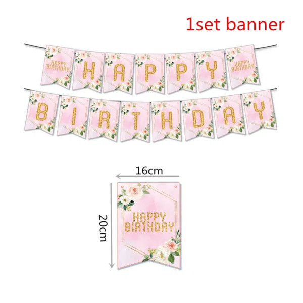 Color: DARK GRAY - Girls One First Happy Birthday Disposable Tableware  Pink Plate Napkins Cup Hat  F640-12000033607376387