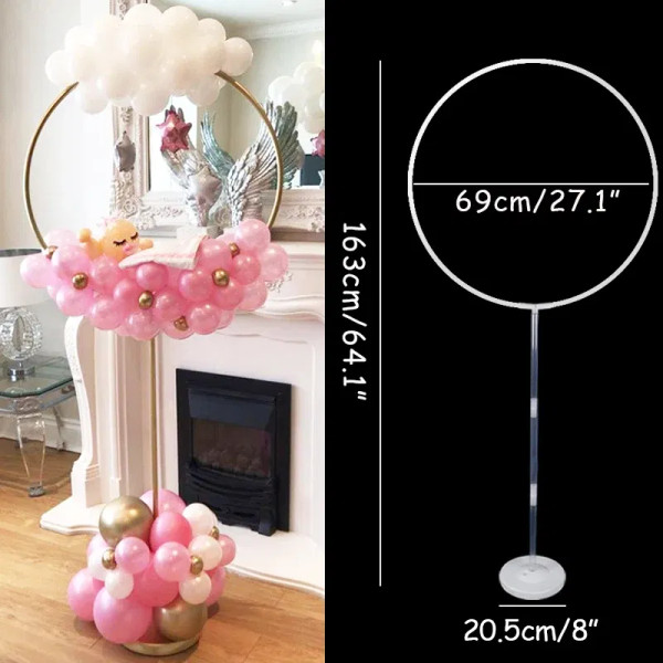 Color: Clear - Circle Balloon Arch Stand Balloons Holder Column Kids Birthday Party Baloon Wedding  F640-66722456650