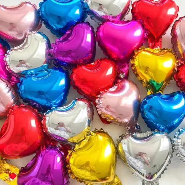 Color: Gold, Ballon Size: 18inch, Shape: Q - 60-5PCS Red Heart Foil Balloons Inflatable Helium Ball F640-12000041019213571