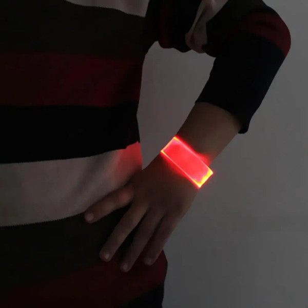 Color: Fluorescence Yellow, Size: L, Ships From: CHINA - LED Light Bracelet Silicone Sound Controll F640-12000035616642809