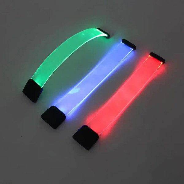 Color: Fluorescence Yellow, Size: L, Ships From: CHINA - LED Light Bracelet Silicone Sound Controll F640-12000035616642809